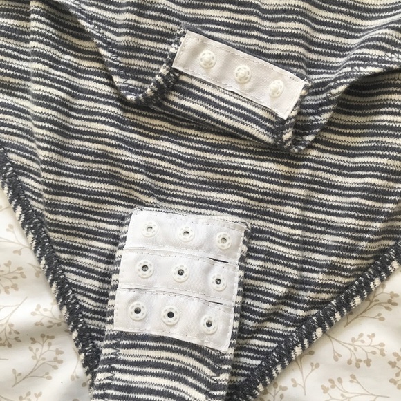 Madewell Blue Indie Henley Bodysuit in Stripe Size XXS - Picture 8 of 13